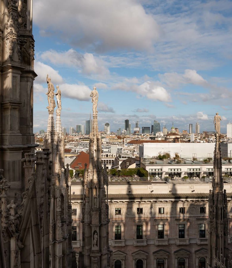Milan view from Duomo terraces