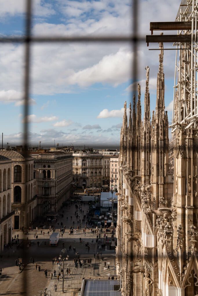 duomo area view from duomo terraces milan