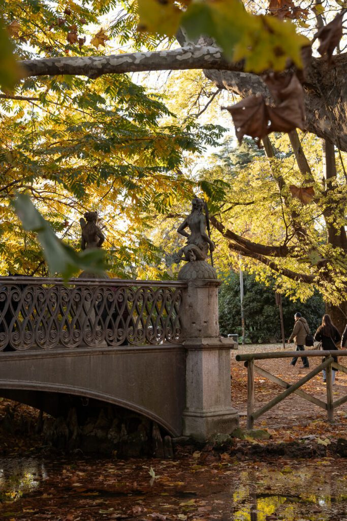 classical bridge in Sempione park milan