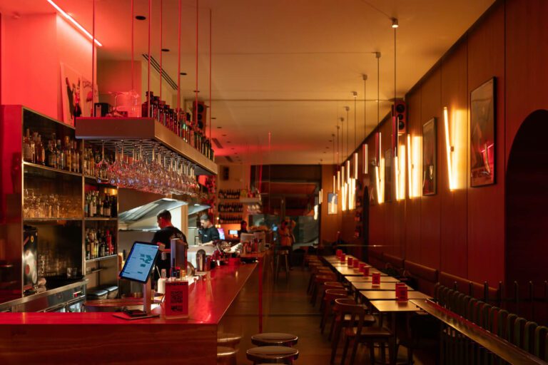 bar counter at minerale, one of the best bars in milan