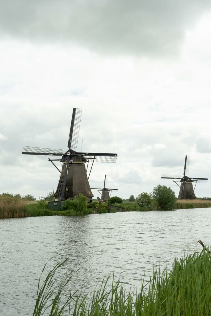 kinderdijk windmills by the canal