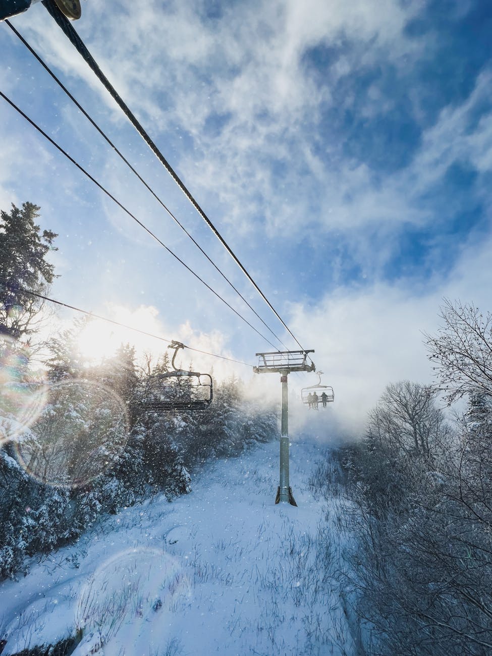 ski lift in winter