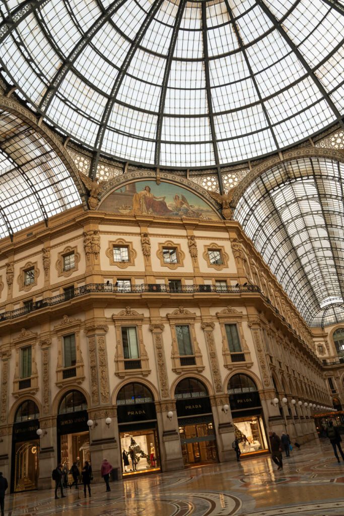 interior of Galleria Emmanuele II milan