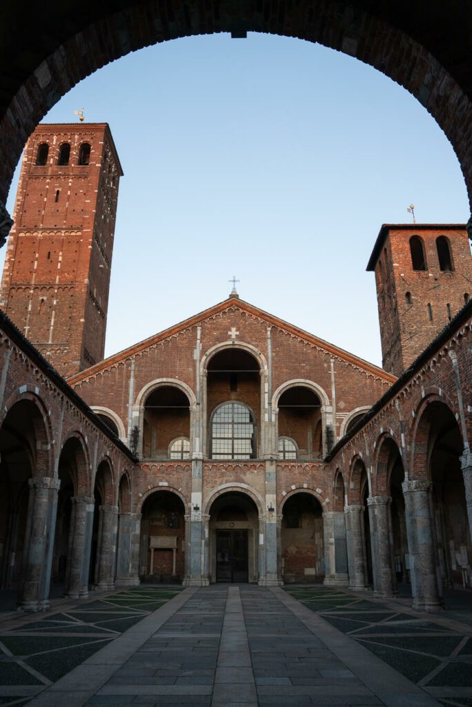 Basilica of Sant'Ambrogio exterior courtyard milan
